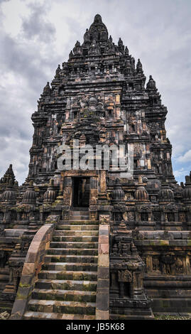 Tempio indù Prombanan complesso in Yogjakarta in Java, Indonesia Foto Stock