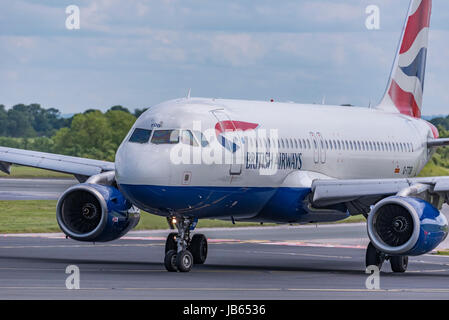 Aereo Aeroporto di Manchester British Airways Airbus A320 Foto Stock