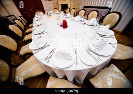 Tabella appuntamenti per la cena nuziale Foto Stock