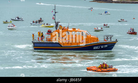 Scene da Moelfre scialuppa di salvataggio giorno di Anglesey, adottate il 16 agosto 2014. Foto Stock