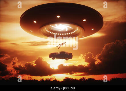 Alien Abduction, illustrazione concettuale. Foto Stock