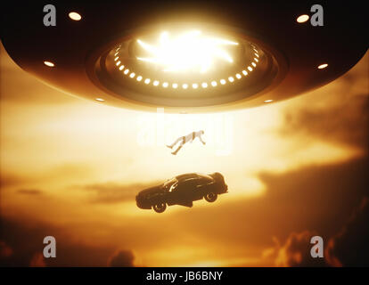 Alien Abduction, illustrazione concettuale. Foto Stock