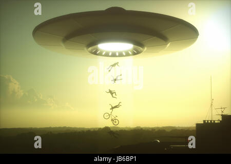 Alien Abduction, opere d'arte concettuale. Foto Stock