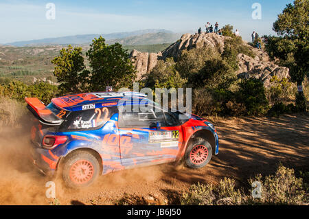 Olbia, Italia, il 9 giugno 2017. FIA World Rally Championship - Rally d'Italia Sardegna 2017. Stage speciale n. 2: Terranova. Credito: Giacomo Altamira/Alamy Live News Foto Stock