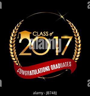 Congratulazioni per la laurea 2017 sfondo classe illustrazione vettoriale EPS10 Illustrazione Vettoriale