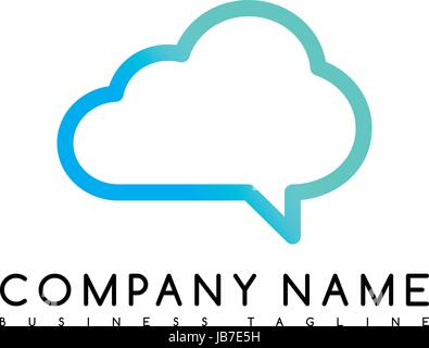 Chat cloud marca modello logo logo vettoriale illustrazione Illustrazione Vettoriale