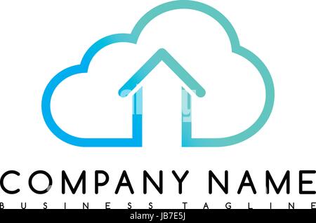 Il cloud chat home brand azienda modello logo logo vettoriale illustrazione Illustrazione Vettoriale