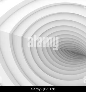 Abstract sfondo digitale, tunnel bianco pattern, 3d illustrazione Foto Stock