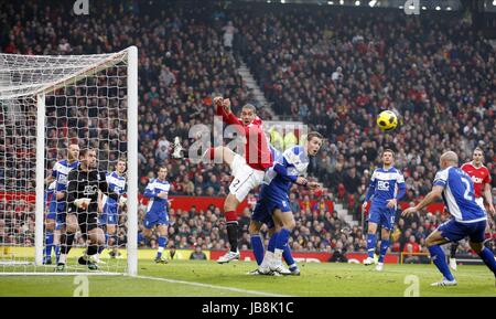 CHRIS SMALLING SFIDE MANCHESTER UNITED FC MANCHESTER UNITED FC OLD TRAFFORD Manchester Inghilterra 22 Gennaio 2011 Foto Stock