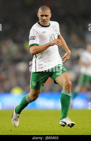 JONATHAN WALTERS REPUBBLICA DI IRLANDA AVIVA STADIUM Dublino Repubblica di Irlanda 08 Febbraio 2011 Foto Stock