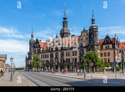 Il castello di Dresda (Dresdner Residenzschloss), Dresda, Sassonia, Germania Foto Stock