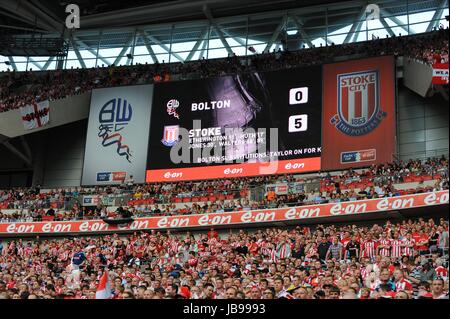 FULL-TIME SCOREBOARD Bolton Wanderers V STOKE CITY Stadio di Wembley a Londra Inghilterra 17 aprile 2011 Foto Stock