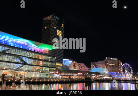 Darling Harbour Sydney notte cityscape Australia Foto Stock