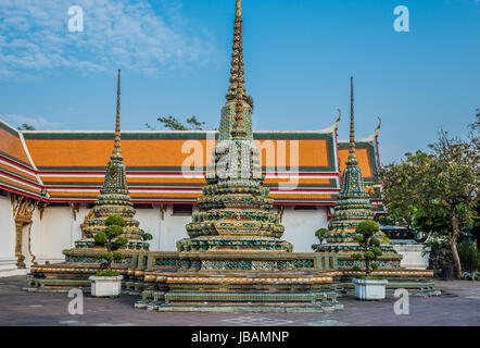 Tempio interno dettagli Wat Pho tempio di Bangkok in Thailandia Foto Stock