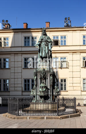 Foto della storica statua di Karel IV, Carlo IV imperatore del Sacro Romano Impero Foto Stock