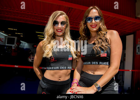 Circuito di Montmelo, Barcelona, Spagna. Decimo Giugno, 2017. Ombrello ragazza durante il Gran Premi Monster Energy de Catalunya. Credito: Gtres Información más Comuniación on line,S.L./Alamy Live News Foto Stock