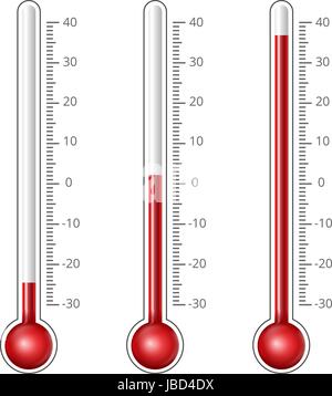 Termometri diversi livelli Illustrazione Vettoriale