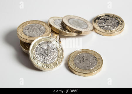 Nuovo REGNO UNITO British Pound monete - disposizione casuale Foto Stock