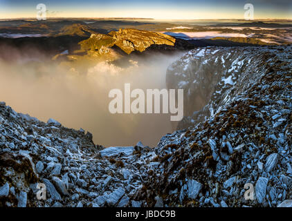 Sunrise nella parte superiore del cappuccio Frenchmans, Tasmania Foto Stock