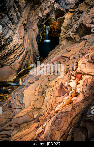 Piscina termale a Karijini National Park, Australia occidentale Foto Stock