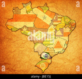 Parana admistration sulla mappa del brasile con bandiere Foto Stock