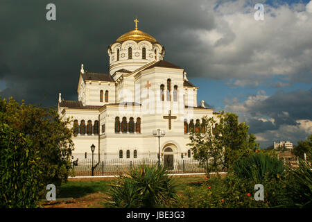 Sebastopoli, Russia - 17 Settembre 2007: vedute della Cattedrale di San Vladimiro in Chersoneso Foto Stock