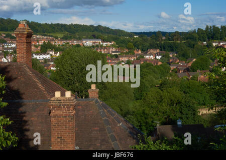 Vista dal castello passerella. Bridgenorth. Shropshire. Regno Unito Foto Stock