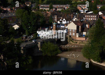 Vista dal castello passerella. Bridgenorth. Shropshire. Regno Unito Foto Stock