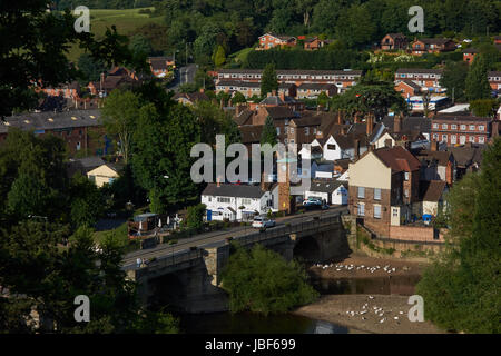 Vista dal castello passerella. Bridgenorth. Shropshire. Regno Unito Foto Stock