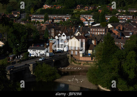 Vista dal castello passerella. Bridgenorth. Shropshire. Regno Unito Foto Stock