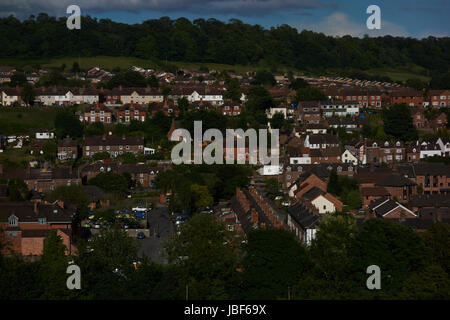 Vista dal castello passerella. Bridgenorth. Shropshire. Regno Unito Foto Stock