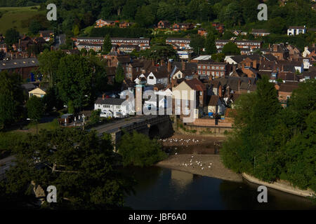 Vista dal castello passerella. Bridgenorth. Shropshire. Regno Unito Foto Stock