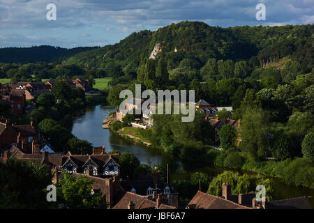 Vista dal castello passerella. Bridgenorth. Shropshire. Regno Unito Foto Stock