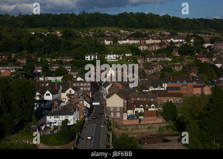 Vista dal castello passerella. Bridgenorth. Shropshire. Regno Unito Foto Stock