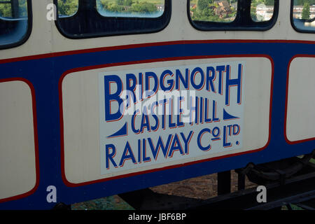 Bridgenorth Cliff Railway. Shropshire. Regno Unito Foto Stock