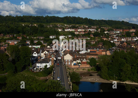 Vista dal castello passerella. Bridgenorth. Shropshire. Regno Unito Foto Stock