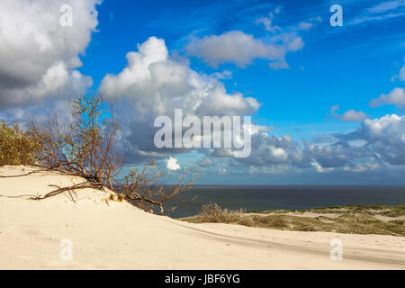 Vista sulla baia di Curonian in Nida da dune di sabbia. La lituania Foto Stock