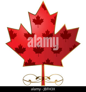 Concetto illustrazione mostrante una fantasia Canadian maple leaf Foto Stock