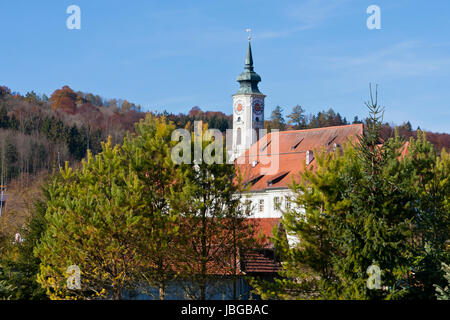 Kloster Schäftlarn, Bayern, Deutschland, Schaeftlarn Abbey, Baviera, Germania Foto Stock