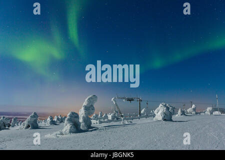 Polarlicht (l'Aurora boreale, Kittilä, Finnland Foto Stock
