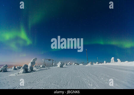 Polarlicht (l'Aurora boreale, Kittilä, Finnland Foto Stock