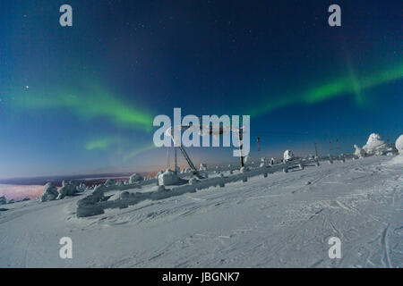 Polarlicht (l'Aurora boreale, Kittilä, Finnland Foto Stock