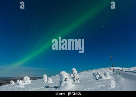 Polarlicht (l'Aurora boreale, Kittilä, Finnland Foto Stock
