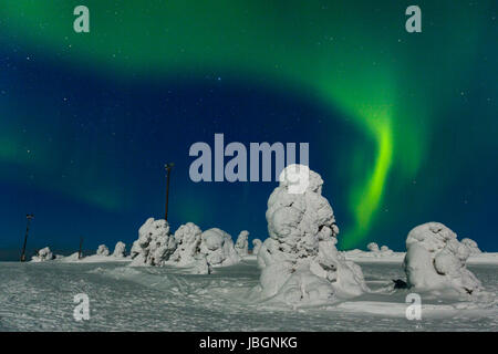 Polarlicht (l'Aurora boreale, Kittilä, Finnland Foto Stock