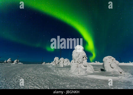 Polarlicht (l'Aurora boreale, Kittilä, Finnland Foto Stock