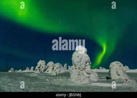 Polarlicht (l'Aurora boreale, Kittilä, Finnland Foto Stock