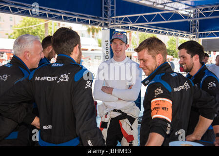 Alghero, Italia, 11 giugno 2017. Rally d'Italia Sardegna 2017, settima tappa del FIA World Rally Championship. Autista Elfyn Evans, M-Sport World Rally Team Credit: Giacomo Altamira/Alamy Live News Foto Stock