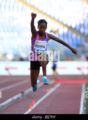 Liadagmis Povea (CUB) compete nel salto triplo al Diamond League incontro presso lo Stadio Olimpico Roma 8 Giugno 2017 Foto Stock