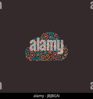 Abstract logo aziendali icona con il cloud Illustrazione Vettoriale