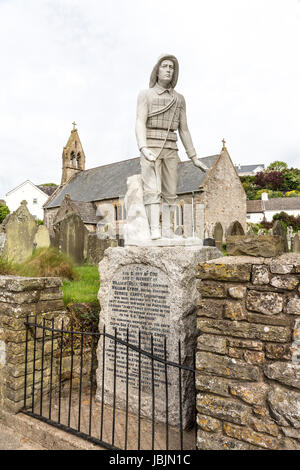 Naufragio memorial a lifeboatmen annegato a Port Eynon, Gower, Wales, Regno Unito Foto Stock